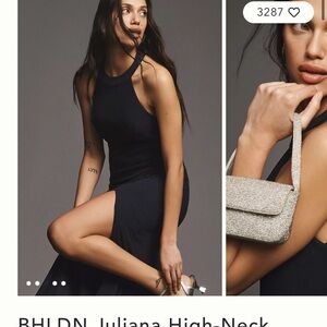 BHLDN Juliana High-Neck Navy Dress
